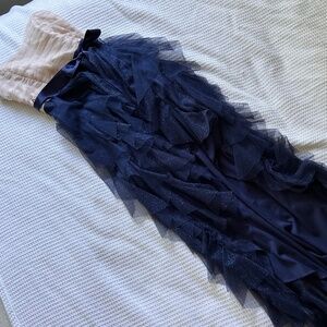 Tulle high/low Strapless Formal